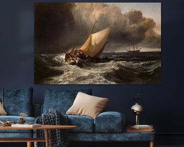 Nederlandse boten in een storm (Het Bridgewater Zee Schilderij) - William Turner