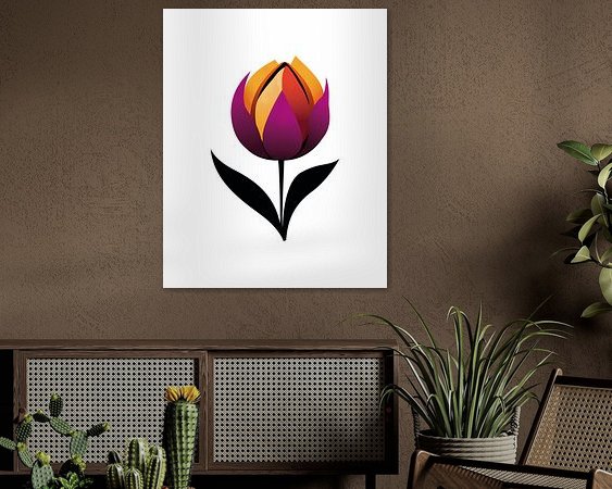 Voorbeeld van het werk in een kamer