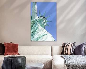 Close view of the Statue of Liberty over blue sky by Maria Kray