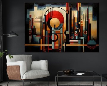 Landschap surrealistisch abstract en bizarre in art deco stijl van Art Bizarre