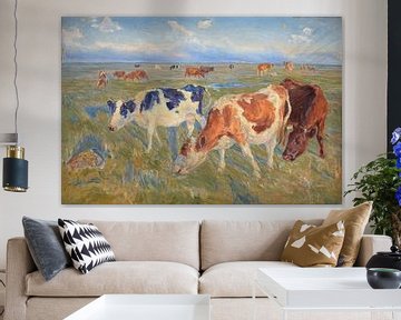 Grazende koeien op het eiland Saltholm, Theodor Philipsen