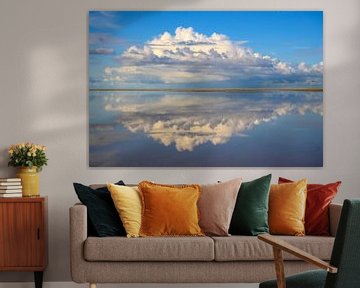 Nuage d'orage s'approchant de l'île de Texel au-dessus de la mer du Nord sur Sjoerd van der Wal Photographie