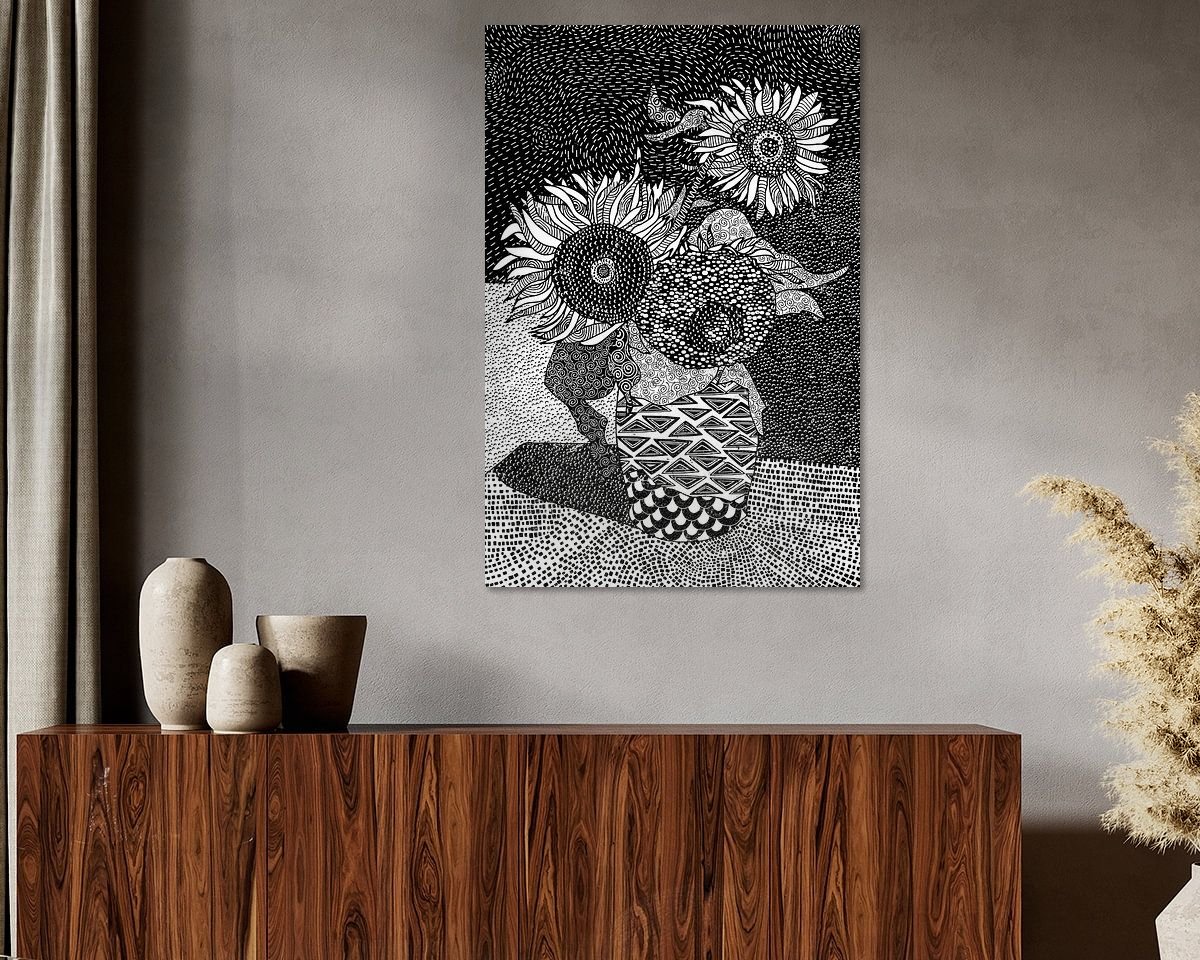 Voorbeeld van het werk in een kamer
