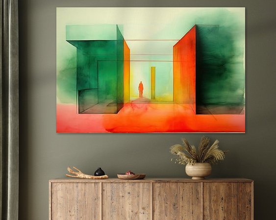 Voorbeeld van het werk in een kamer