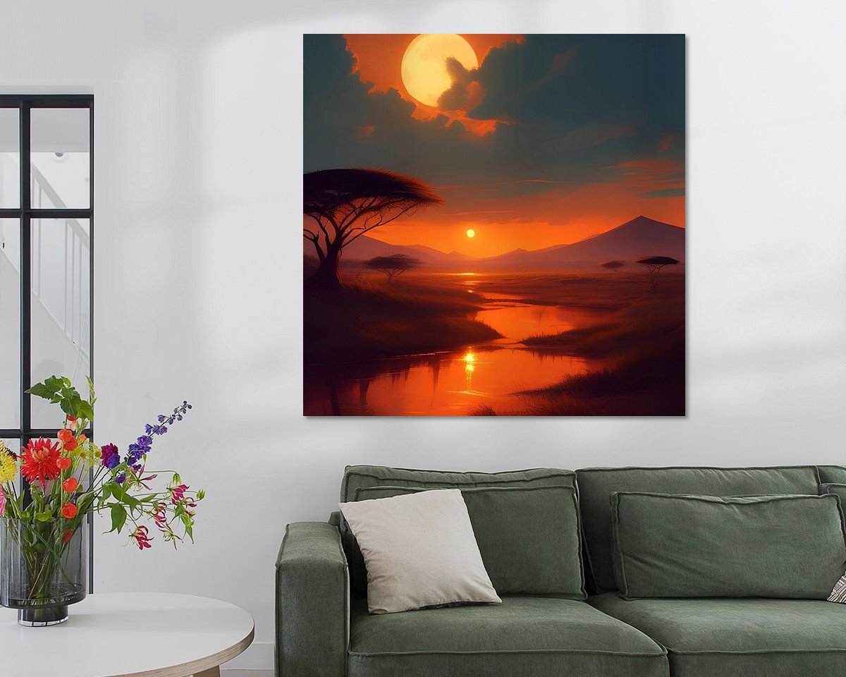 Voorbeeld van het werk in een kamer