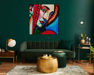 Portretten geschilderd in expressionistische stijl nr.34 van Art to make a house your home