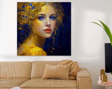 Golden girl with blue eyes van Lauri Creates