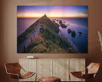 New Zealand Nugget Point Lighthouse Sunrise by Jean Claude Castor