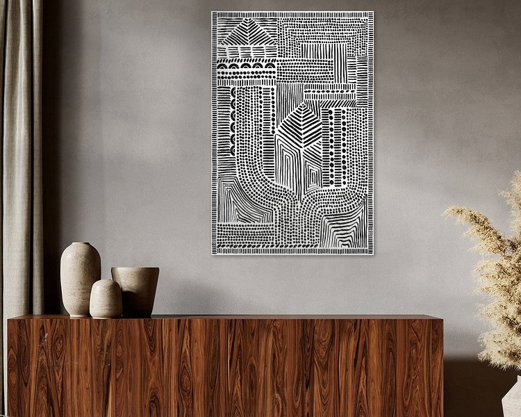 Voorbeeld van het werk in een kamer