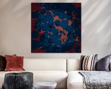 Cosmos of colors. Blue, warm brown, terra. by Dina Dankers