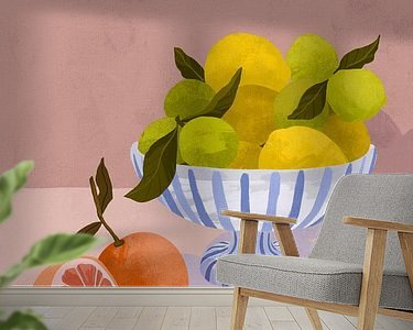 Voorbeeld van het werk in een kamer