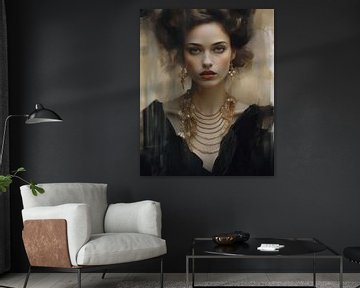 Portret modern chic met een vleugje goud van Carla Van Iersel
