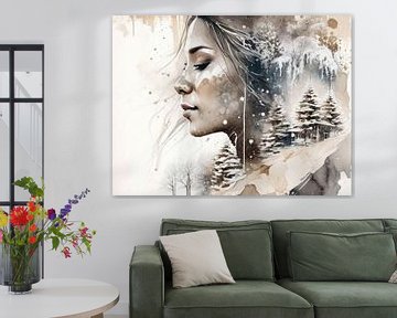 Mooie vrouw in een winterwonderland van ArtDesign by KBK