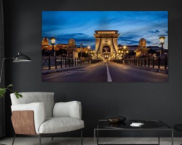 The Chain Bridge over the Danube in Budapest by Roland Brack