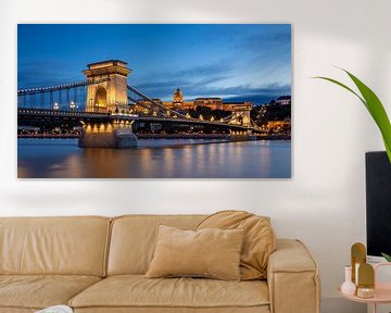 The Chain Bridge over the Danube in Budapest by Roland Brack