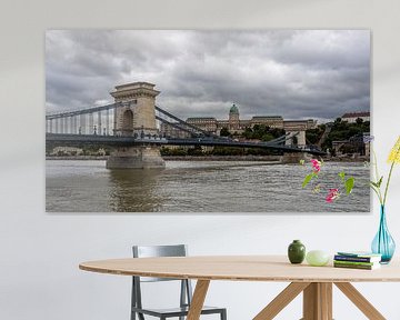 The Chain Bridge over the Danube in Budapest by Roland Brack