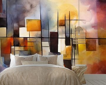 Werk aan de Muur 20983 van Abstract Schilderij