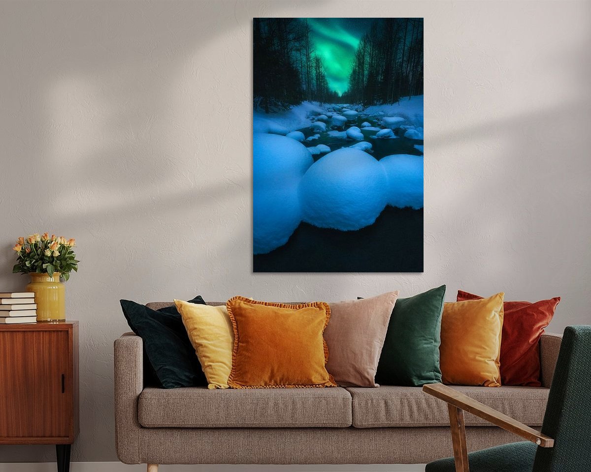 Voorbeeld van het werk in een kamer