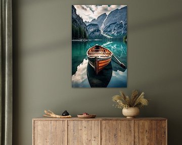 Holzboot im See von Kimmisophiee