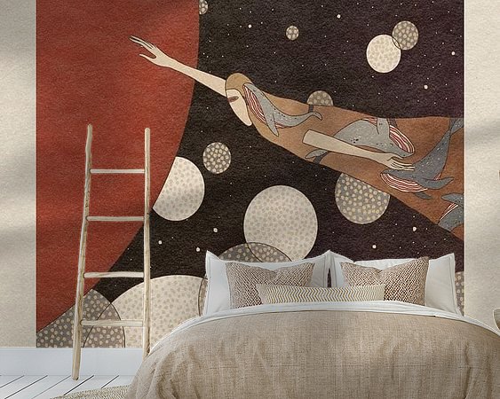 Voorbeeld van het werk in een kamer