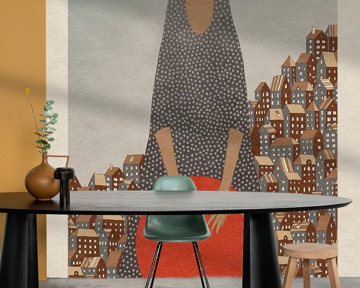 Voorbeeld van het werk in een kamer