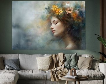 Modern and abstract floral portrait by Carla Van Iersel