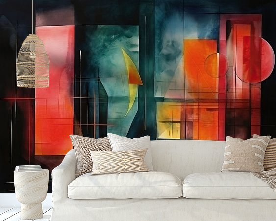 Voorbeeld van het werk in een kamer