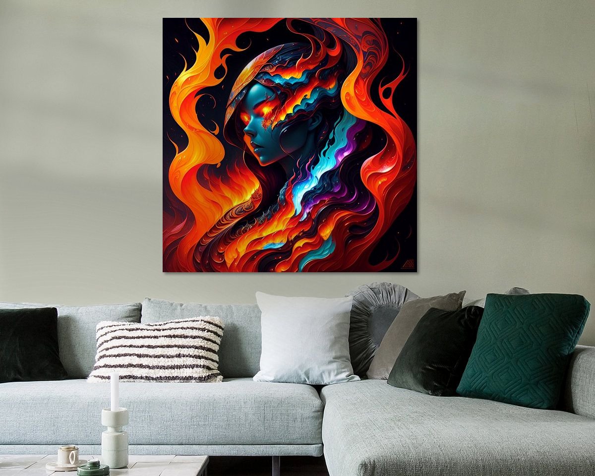 Voorbeeld van het werk in een kamer