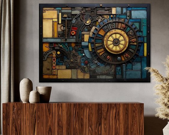 Voorbeeld van het werk in een kamer