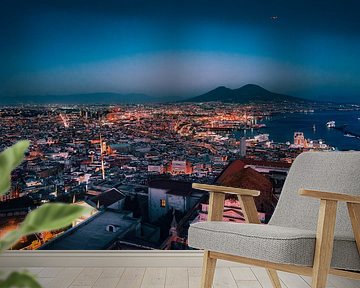 Skyline von Neapel mit Vesuv von Harmen van der Vaart