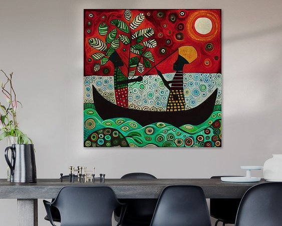 Voorbeeld van het werk in een kamer