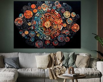 Indrukwekkende Mandala 113998 van Abstract Schilderij