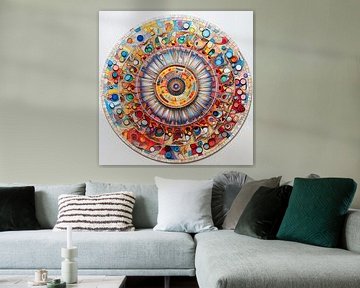Mandala Modern van Abstract Schilderij