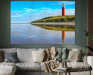 Texel lighthouse in the dunes during a calm autumn afternoon by Sjoerd van der Wal Photography