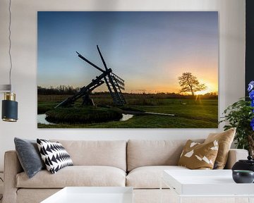 Tjasker traditionelle Windmühle von Sjoerd van der Wal Fotografie