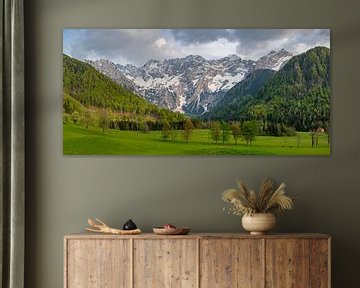 Alpen landschap vallei in de lente van Sjoerd van der Wal Fotografie