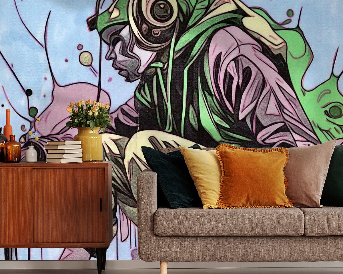 Voorbeeld van het werk in een kamer