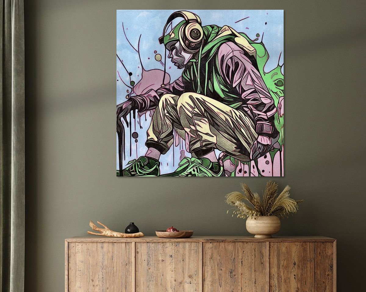 Voorbeeld van het werk in een kamer