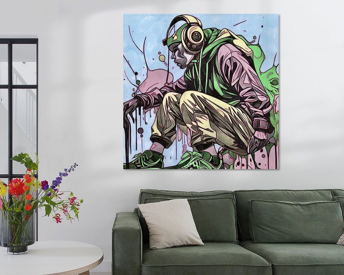 Voorbeeld van het werk in een kamer