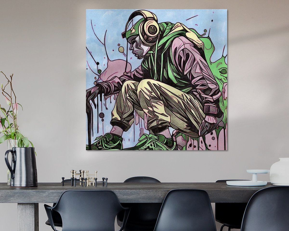 Voorbeeld van het werk in een kamer