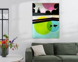 Voorbeeld van het werk in een kamer