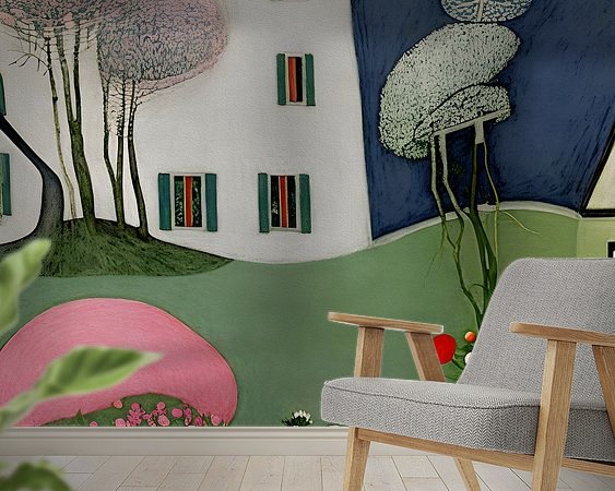 Voorbeeld van het werk in een kamer