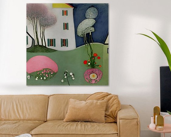 Voorbeeld van het werk in een kamer