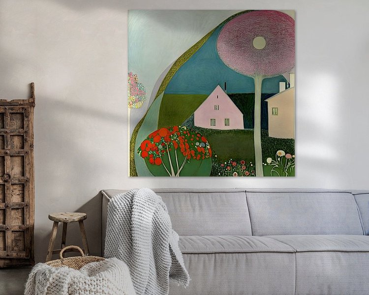 Voorbeeld van het werk in een kamer