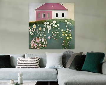 Het roze witte huis van Artclaud