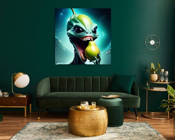 Voorbeeld van het werk in een kamer