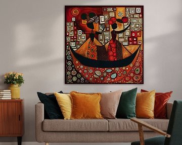 Peinture expressionniste de femmes africaines