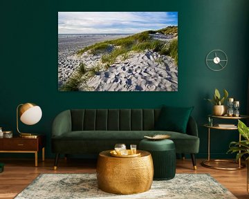 Dune de sable paradisiaque sur la plage de Henne dans le Jutland sur Silva Wischeropp