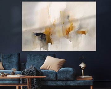 Abstract minimalisme in aardetinten met een vleugje goud van Studio Allee