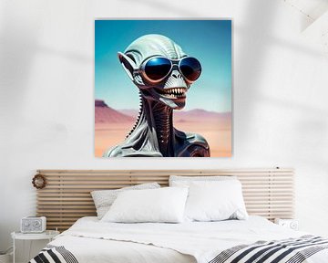 Hallo Alien mit Sonnenbrille von Wilfried van Dokkumburg